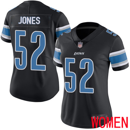 Detroit Lions Limited Black Women Christian Jones Jersey NFL Football #52 Rush Vapor Untouchable